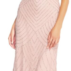 Adrianna Papell Women's Halter Blouson Beaded Gown