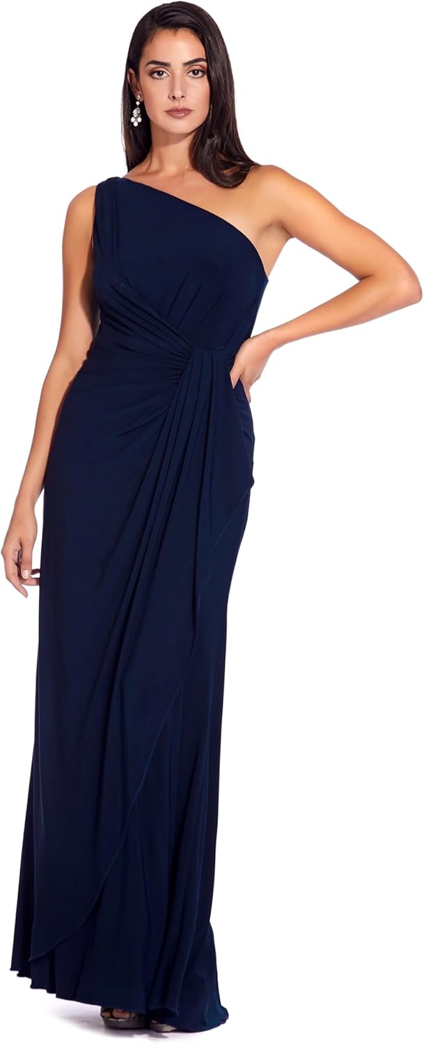 Adrianna Papell Women's One Shoulder Jersey Dress