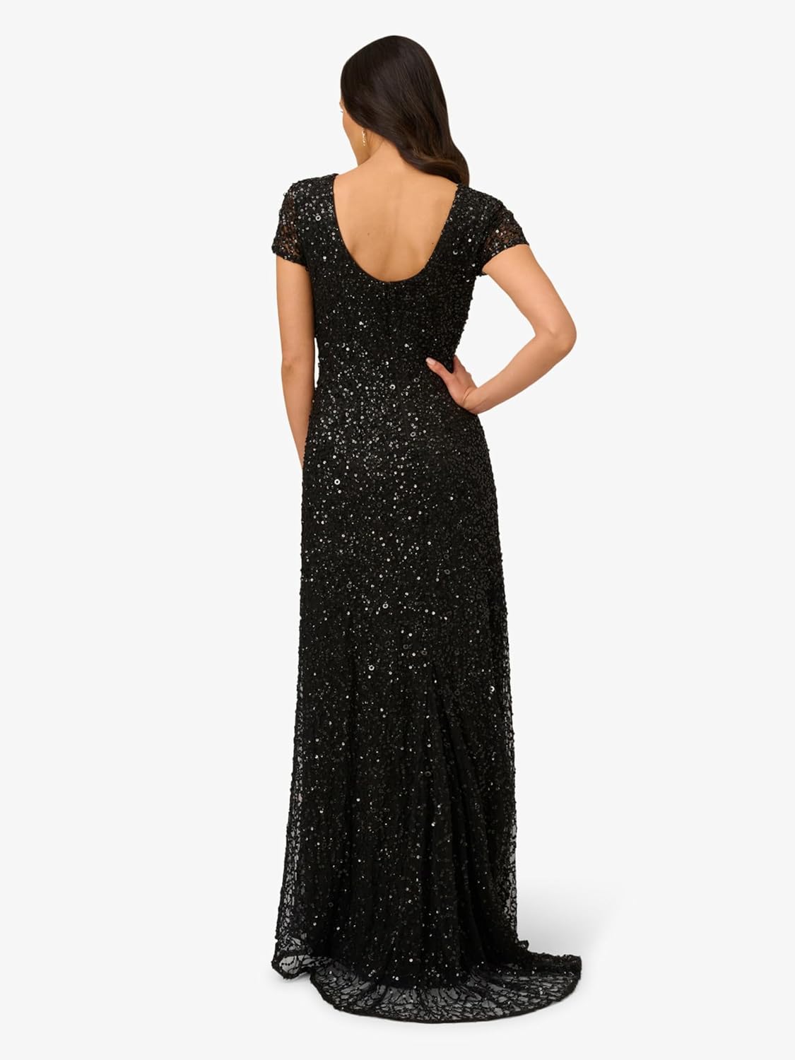 Adrianna Papell Women's Short-Sleeve All Over Sequin Gown - Image 5