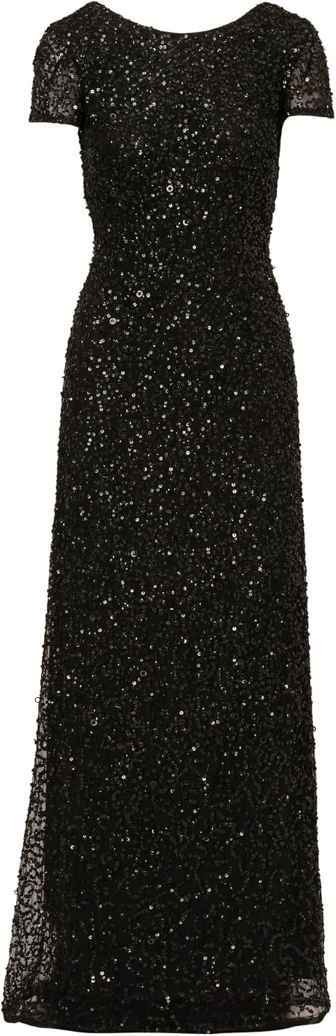 Adrianna Papell Women's Short-Sleeve All Over Sequin Gown - Image 2