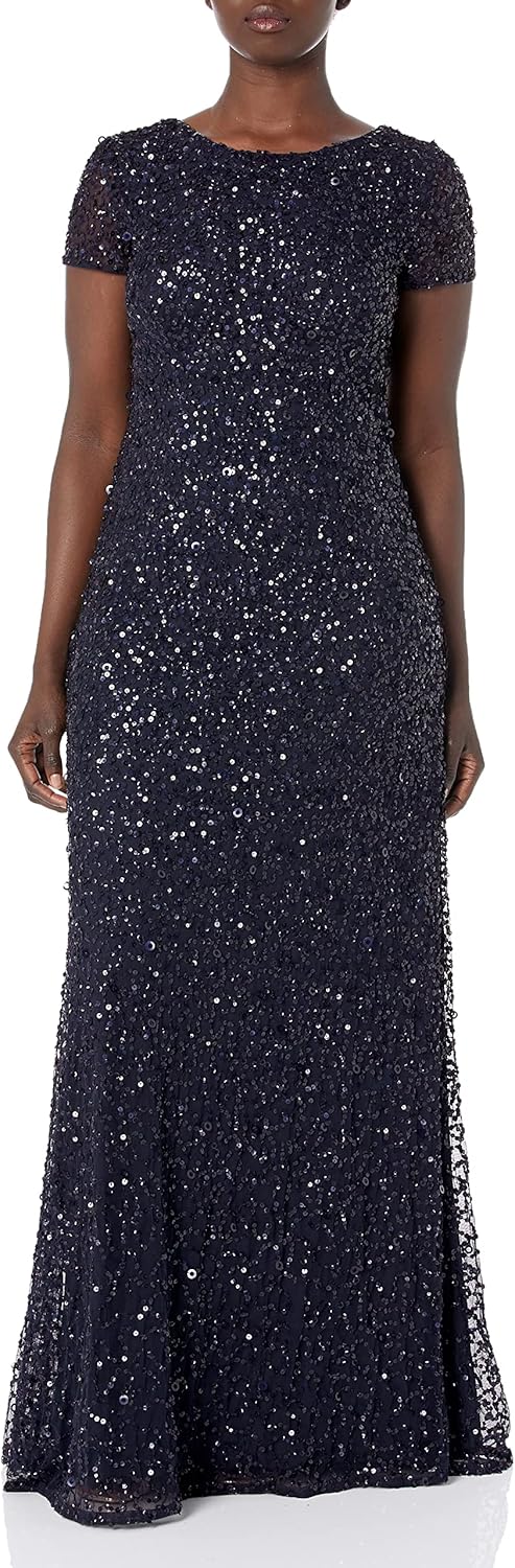 Adrianna Papell Women's Short-Sleeve All Over Sequin Gown - Image 13