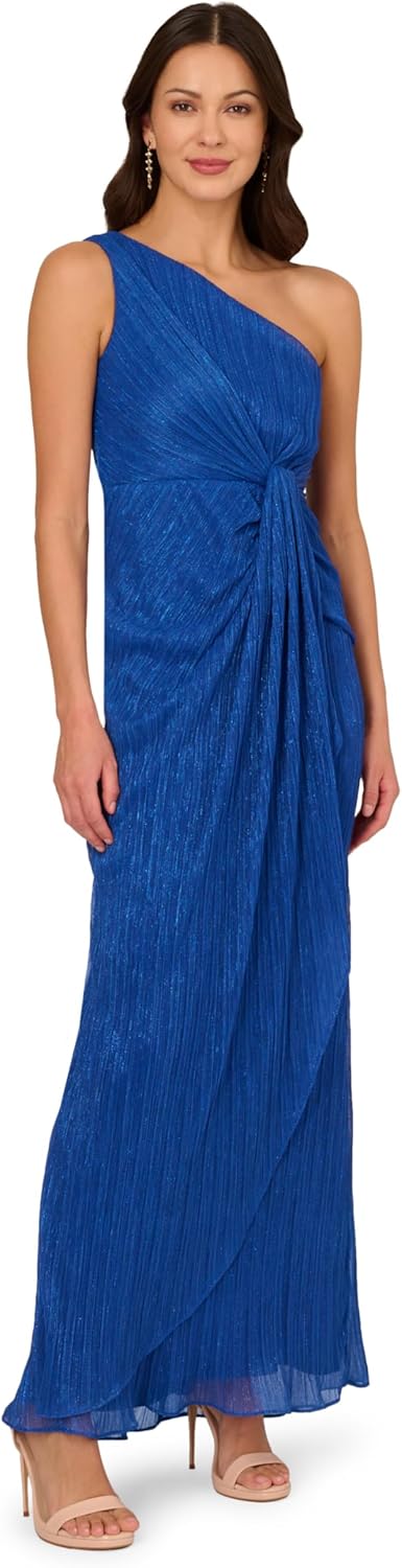 Adrianna Papell Women's Stardust Pleated Draped Gown - Image 9