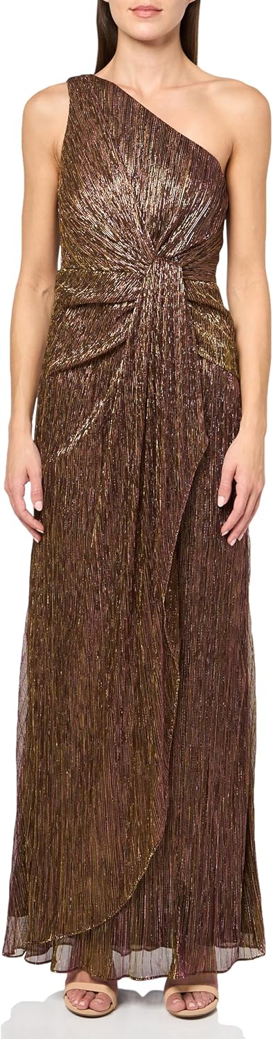 Adrianna Papell Women's Stardust Pleated Draped Gown - Image 8