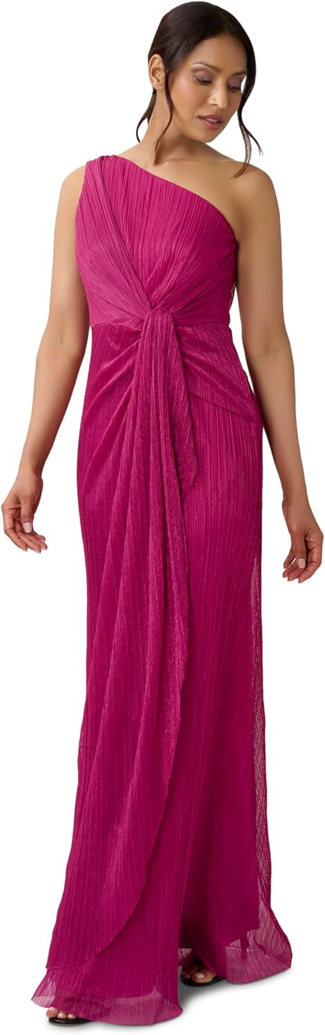 Adrianna Papell Women's Stardust Pleated Draped Gown - Image 4