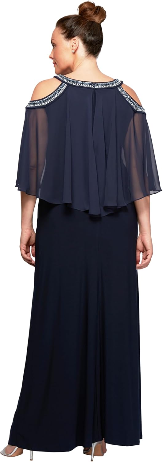 Alex Evenings Plus Size Women's Cold Shoulder Popover Dress - Image 2