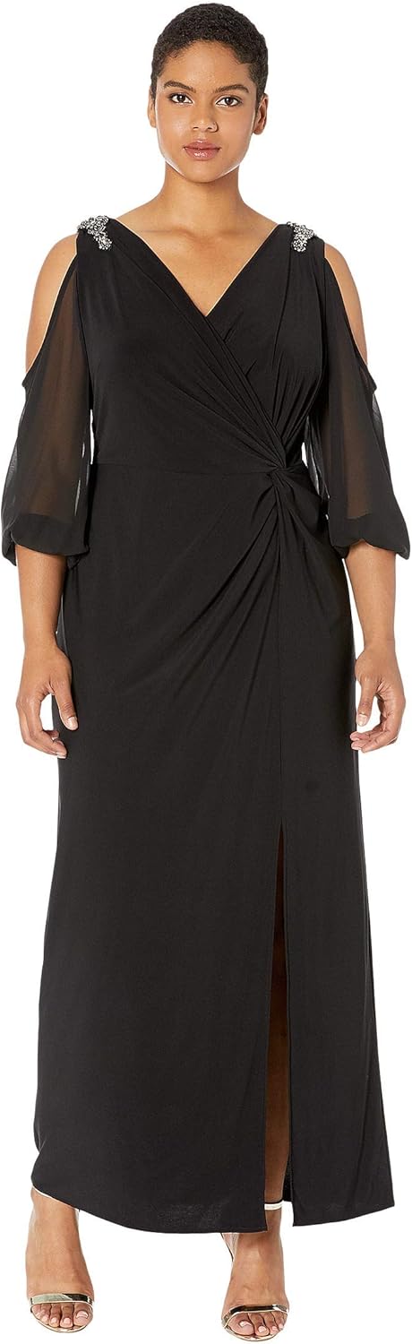 Alex Evenings Plus Size Women's Cold Shoulder Popover Dress - Image 4