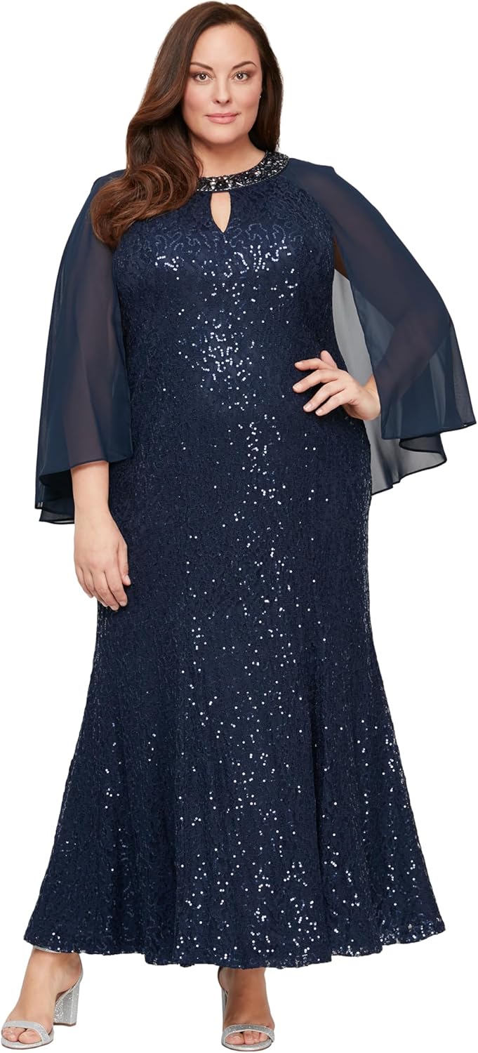 Alex Evenings Plus Size Women's Cold Shoulder Popover Dress - Image 3