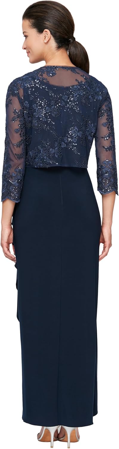 Alex Evenings Women's Empire Waist Bolero Jacket Dress (Petite and Regular Sizes) - Image 3