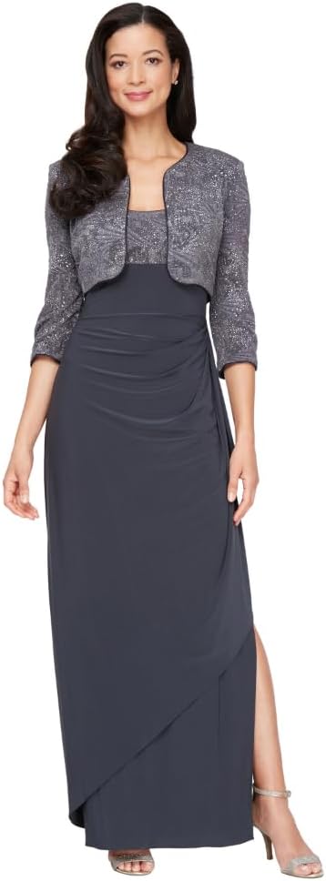 Alex Evenings Women's Empire Waist Bolero Jacket Dress (Petite and Regular Sizes) - Image 13