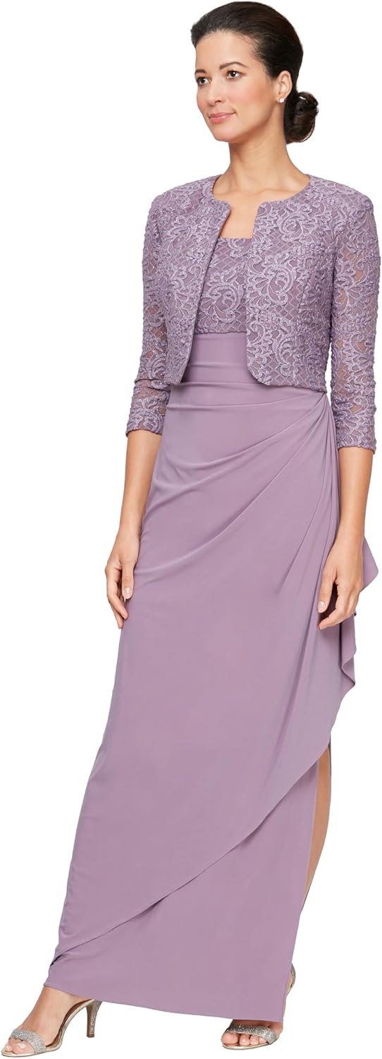 Alex Evenings Women's Empire Waist Bolero Jacket Dress (Petite and Regular Sizes) - Image 5