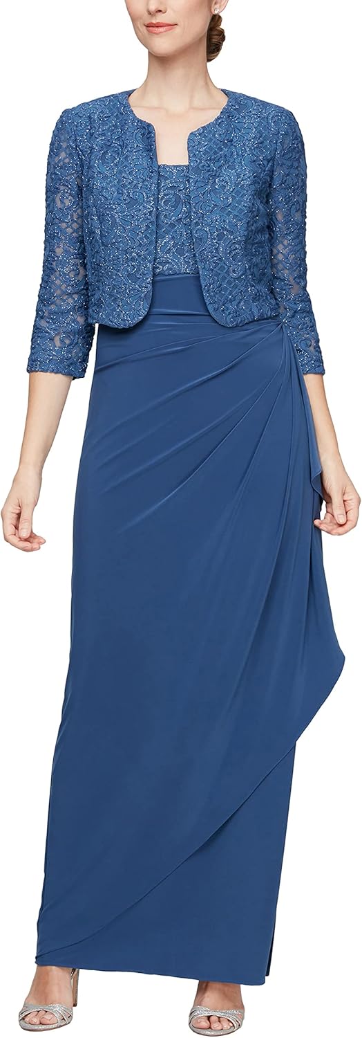 Alex Evenings Women's Empire Waist Bolero Jacket Dress (Petite and Regular Sizes) - Image 12