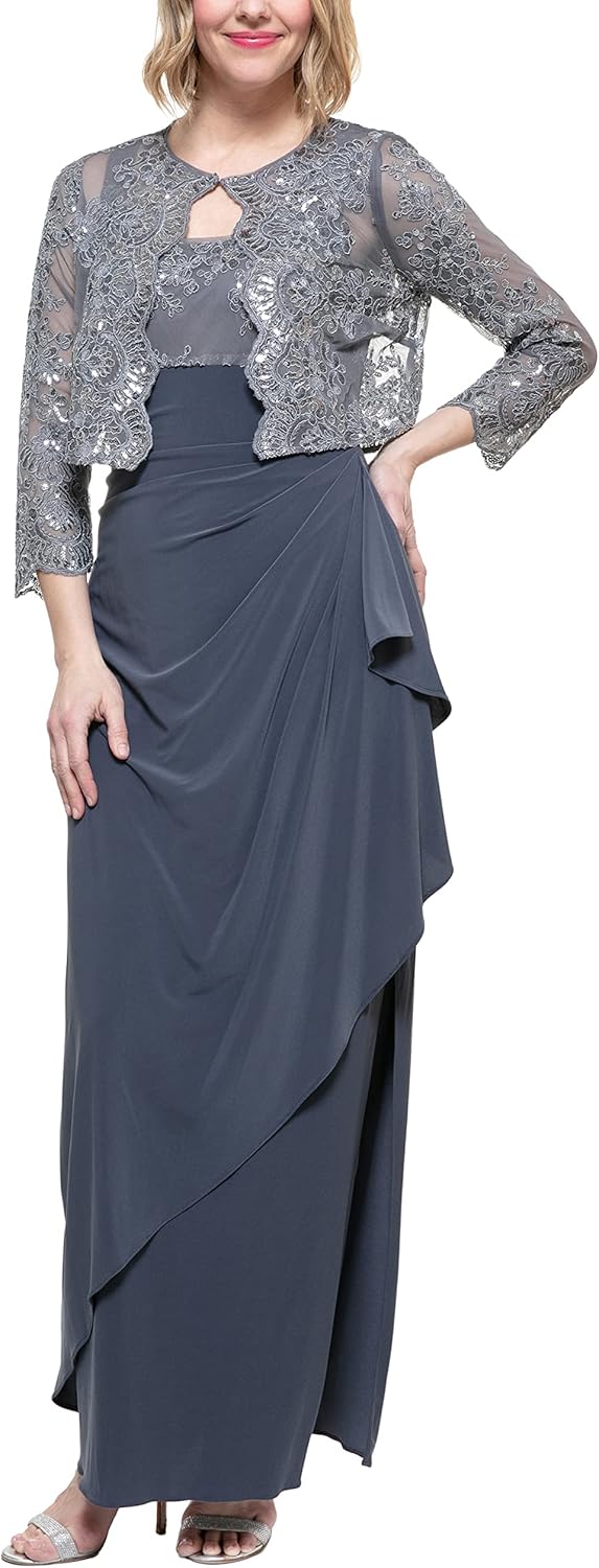 Alex Evenings Women's Empire Waist Bolero Jacket Dress (Petite and Regular Sizes) - Image 9