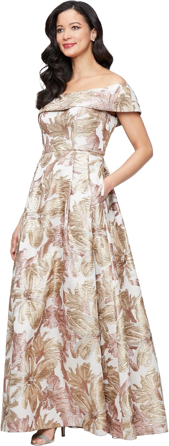 Alex Evenings Women's Formal Long Ballgown Mother of The Bride Dress with Pockets - Image 7