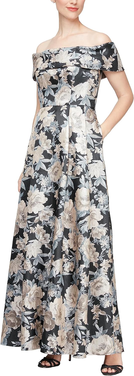 Alex Evenings Women's Formal Long Ballgown Mother of The Bride Dress with Pockets - Image 12