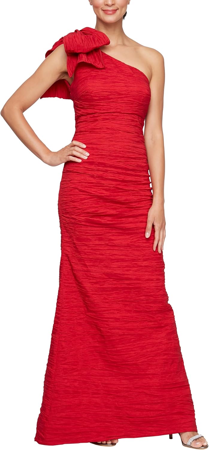 Alex Evenings Women's Long Cold Shoulder Dress, Wedding Guest, Prom, Formal Event (Petite and Regular Sizes) - Image 9