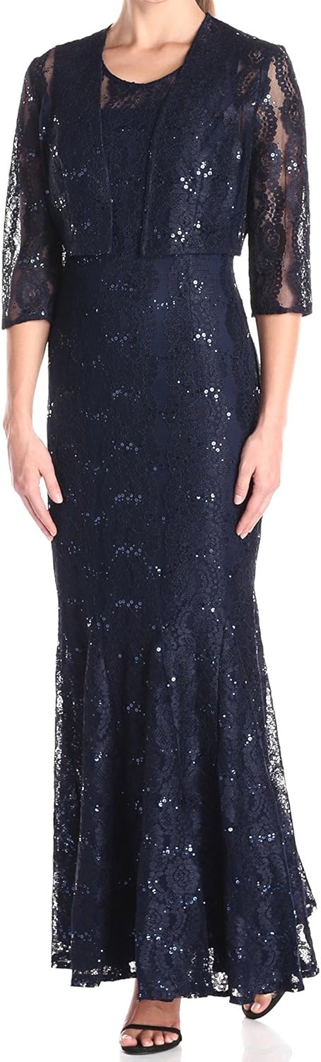 Alex Evenings Women's Long Lace Jacket Dress - Image 12