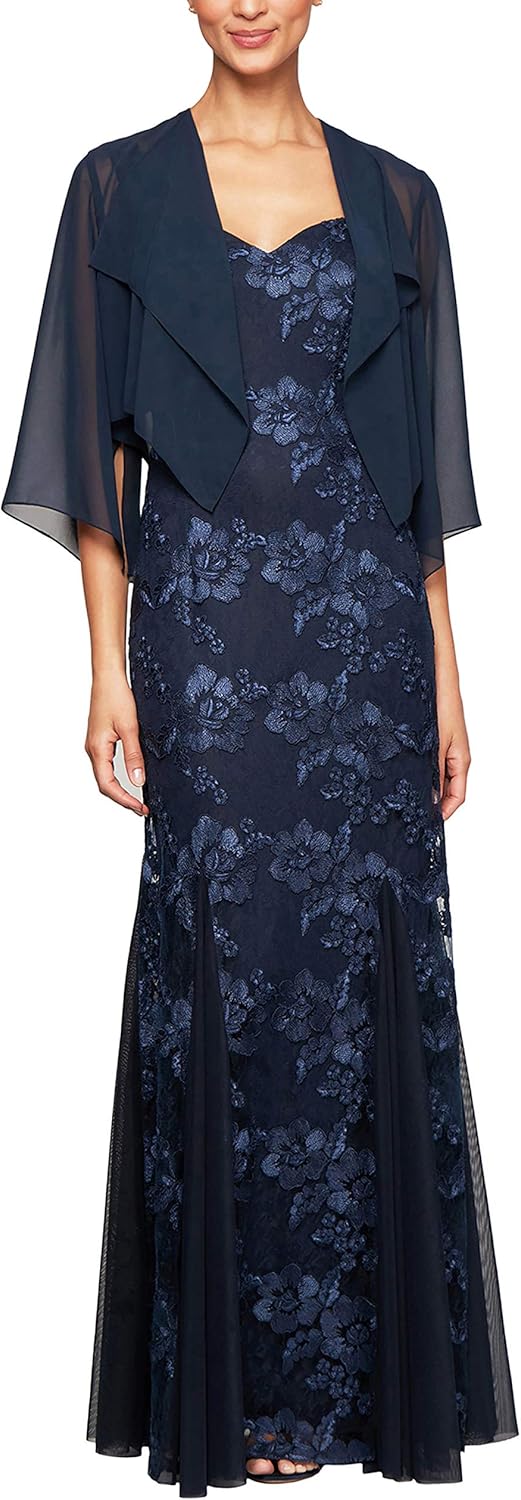 Alex Evenings Women's Long Lace Jacket Dress - Image 7