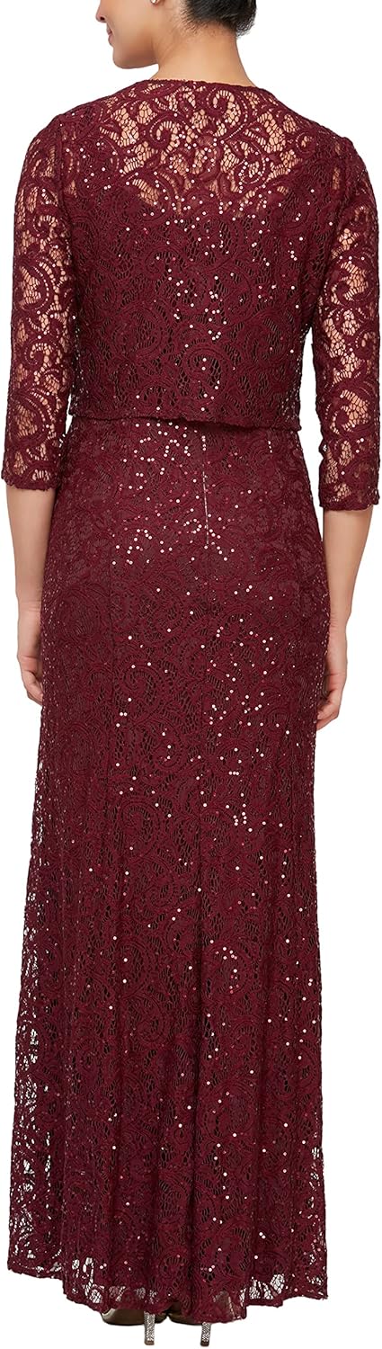 Alex Evenings Women's Long Lace Jacket Dress - Image 2