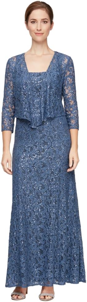 Alex Evenings Women's Long Lace Jacket Dress - Image 10