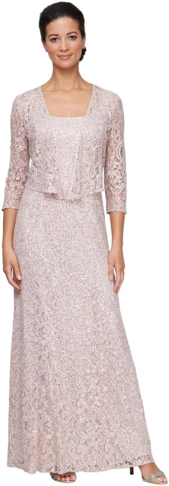 Alex Evenings Women's Long Lace Jacket Dress - Image 13
