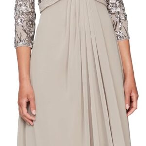 Alex Evenings Women's Long Lace Top Empire Waist Dress