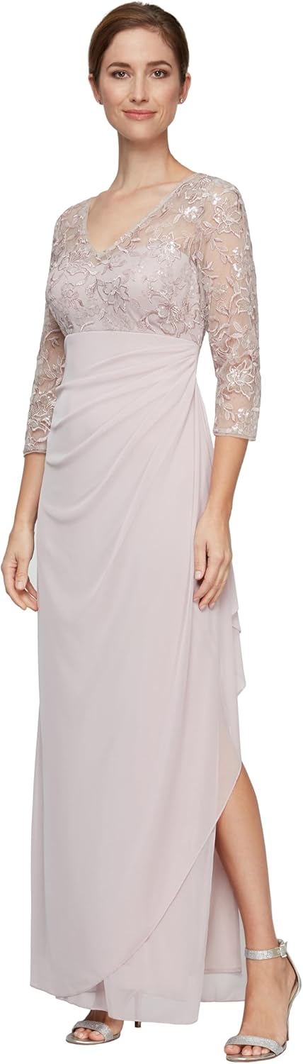Alex Evenings Women's Long Lace Top Empire Waist Dress - Image 7
