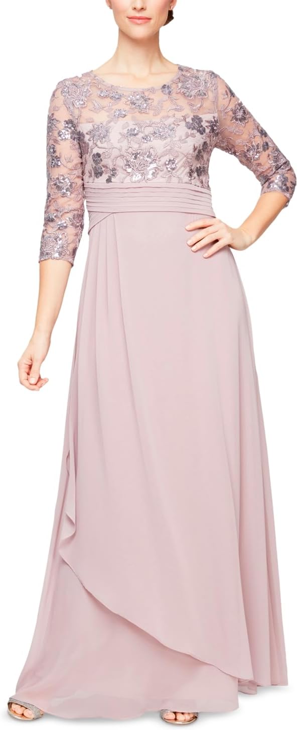 Alex Evenings Women's Long Lace Top Empire Waist Dress - Image 4