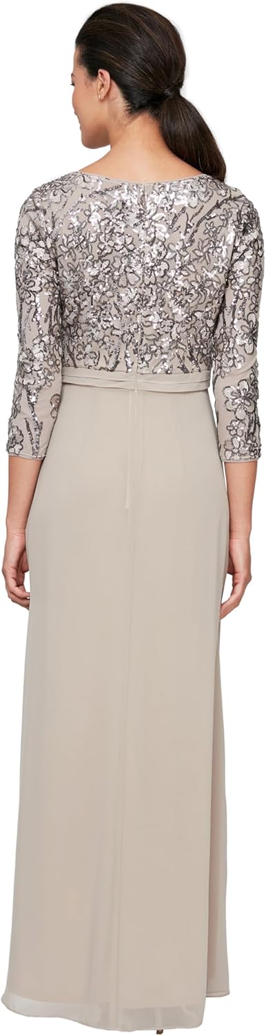 Alex Evenings Women's Long Lace Top Empire Waist Dress - Image 2