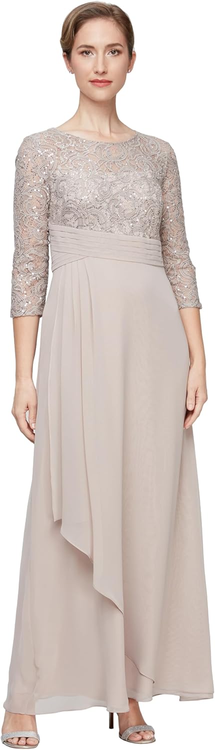 Alex Evenings Women's Long Lace Top Empire Waist Dress - Image 4