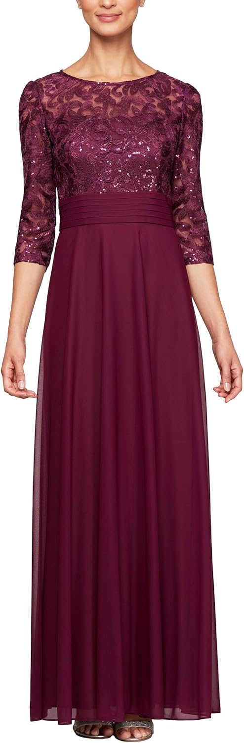 Alex Evenings Women's Long Lace Top Empire Waist Dress - Image 13