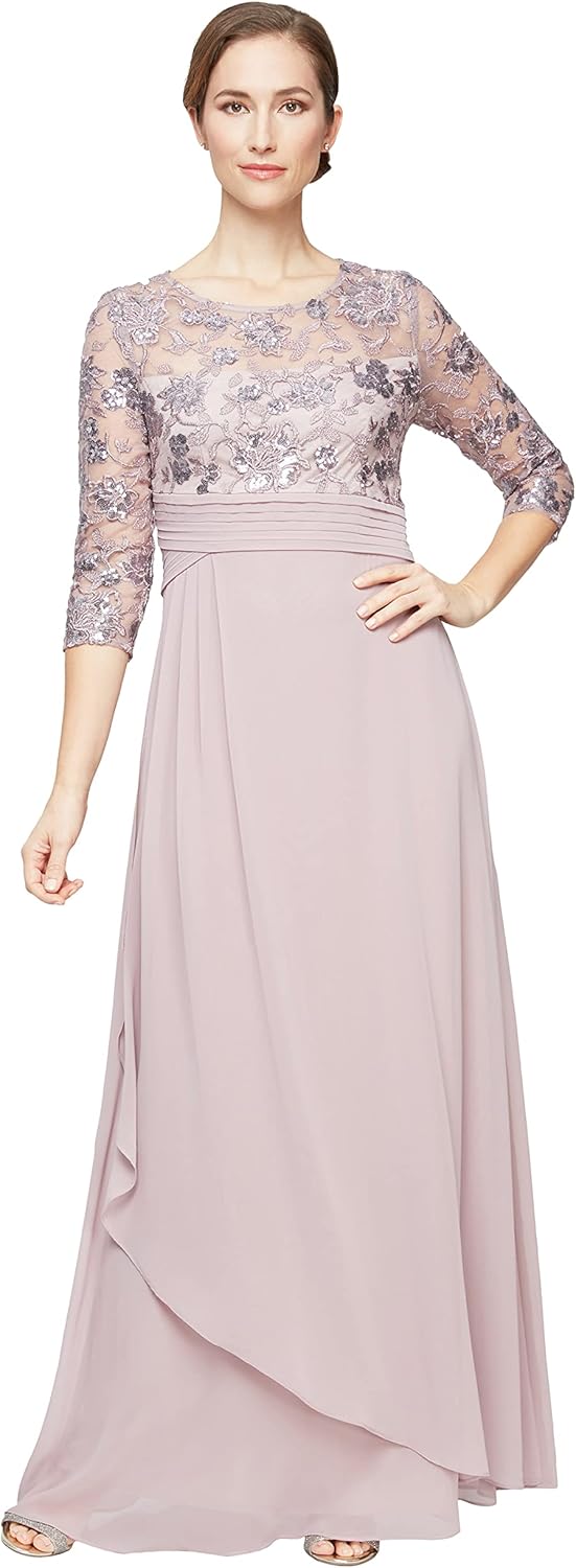 Alex Evenings Women's Long Lace Top Empire Waist Dress - Image 11