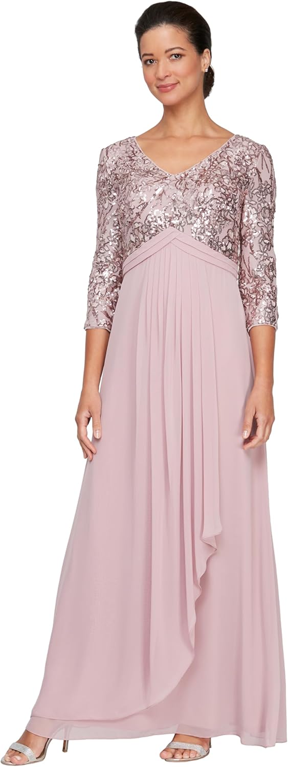Alex Evenings Women's Long Lace Top Empire Waist Dress - Image 8