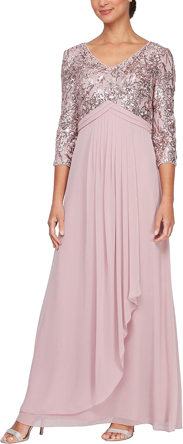 Alex Evenings Women's Long Lace Top Empire Waist Dress - Image 6