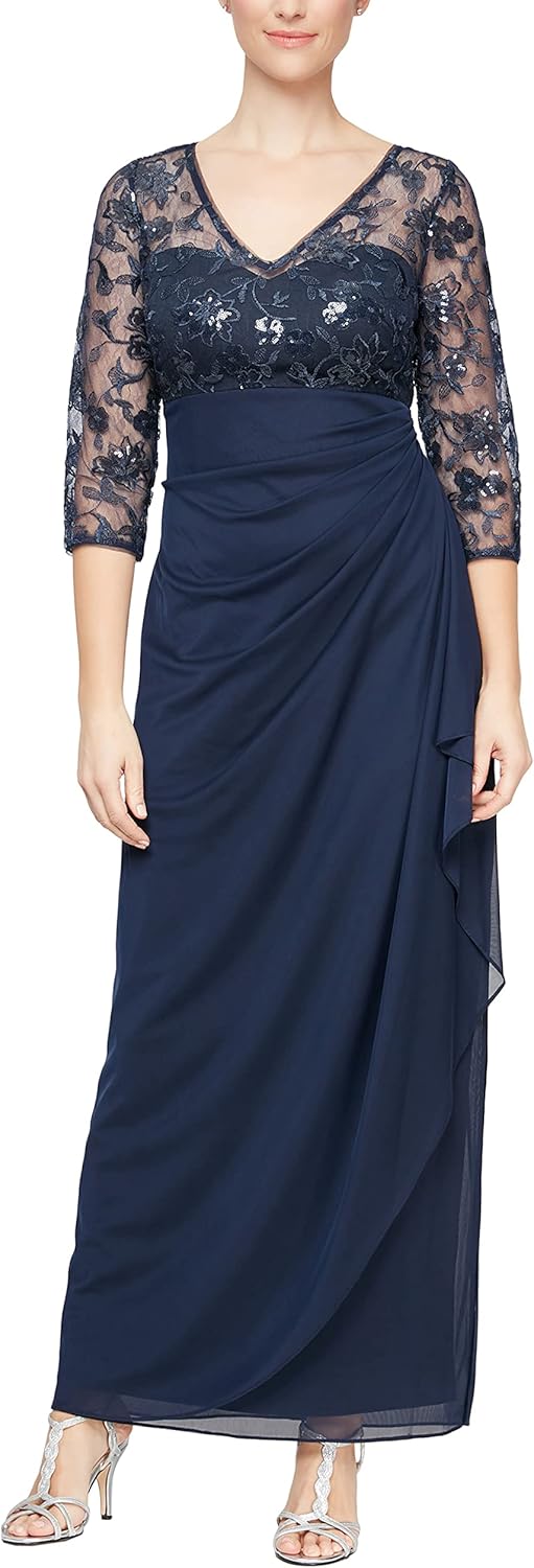 Alex Evenings Women's Long Lace Top Empire Waist Dress - Image 7