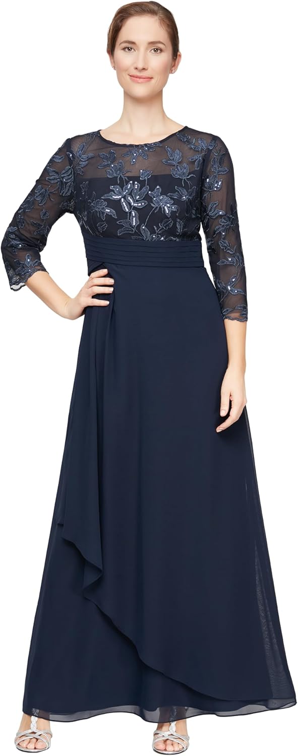 Alex Evenings Women's Long Lace Top Empire Waist Dress - Image 3