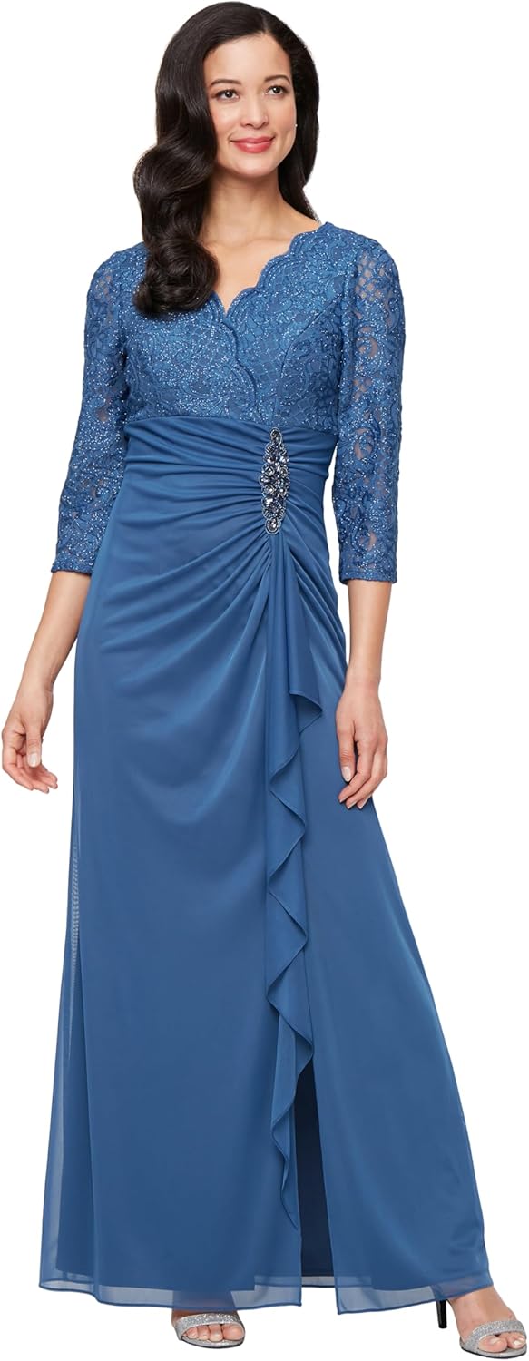 Alex Evenings Women's Long Lace Top Empire Waist Dress - Image 5