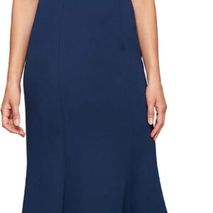 Alex Evenings Women's Long Shift Dress with Illusion Neckline (Petite and Regular Sizes)
