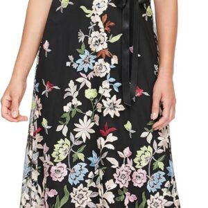 Alex Evenings Women's Long Sleeveless Embroidered A-line Dress
