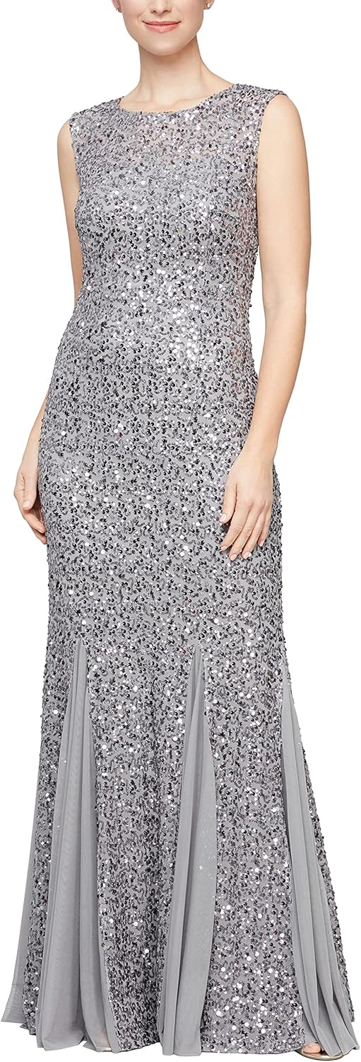 Alex Evenings Women's Long Sleeveless Mother of The Bride Dress with Shawl (Petite and Regular Sizes) - Image 18