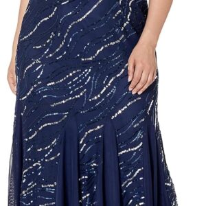 Alex Evenings Women's Plus Size Long Sequin Dress