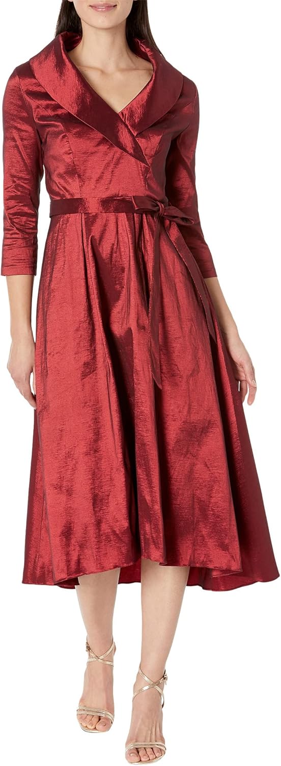 Alex Evenings Women's Portrait Collar Dress with Full Skirt, Pockets, and Tie Belt - Image 5