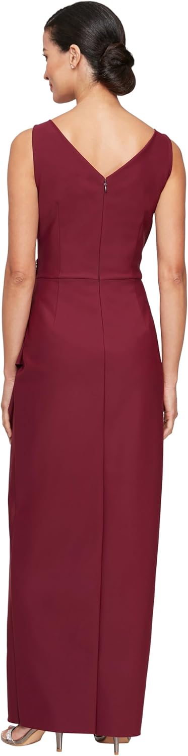 Alex Evenings Women's Slimming Long Side Ruched Mother of The Bride Dress W\/Cascade Ruffle Skirt (Petite and Regular Sizes) - Image 3