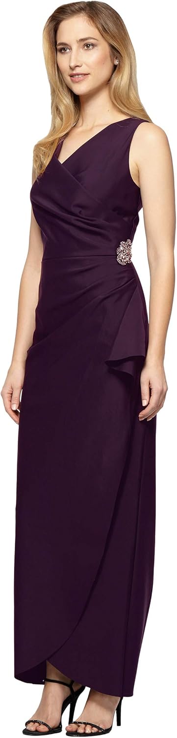 Alex Evenings Women's Slimming Long Side Ruched Mother of The Bride Dress W\/Cascade Ruffle Skirt (Petite and Regular Sizes) - Image 17
