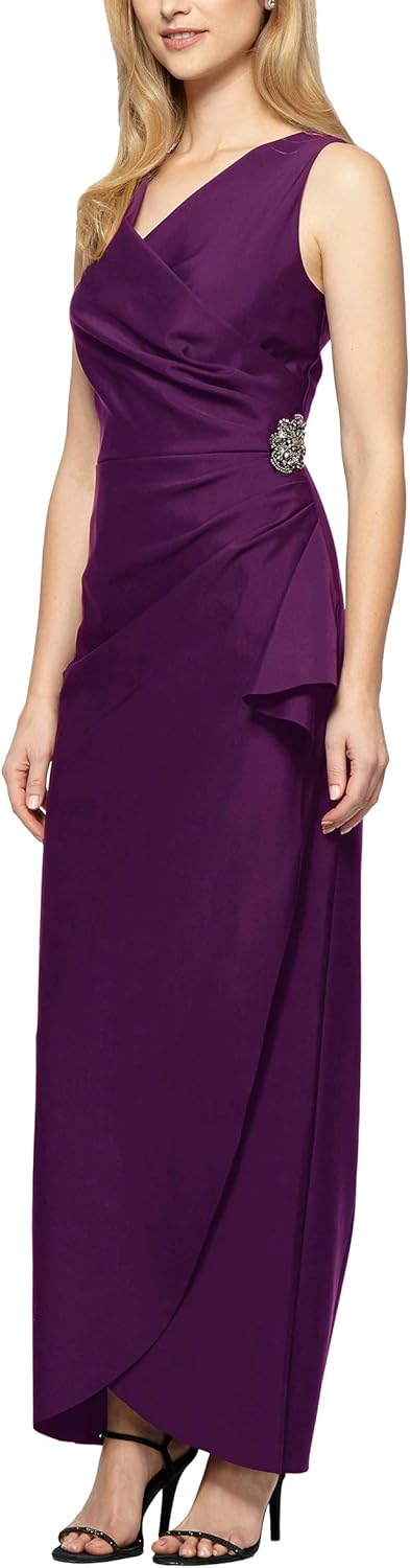 Alex Evenings Women's Slimming Long Side Ruched Mother of The Bride Dress W\/Cascade Ruffle Skirt (Petite and Regular Sizes) - Image 13