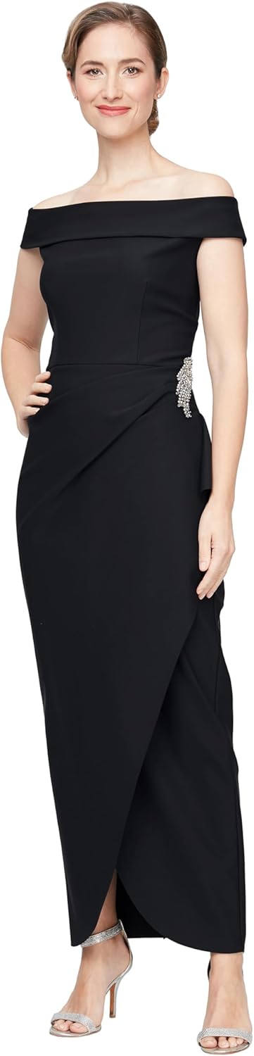 Alex Evenings Women's Slimming Long Side Ruched Mother of The Bride Dress W\/Cascade Ruffle Skirt (Petite and Regular Sizes) - Image 19