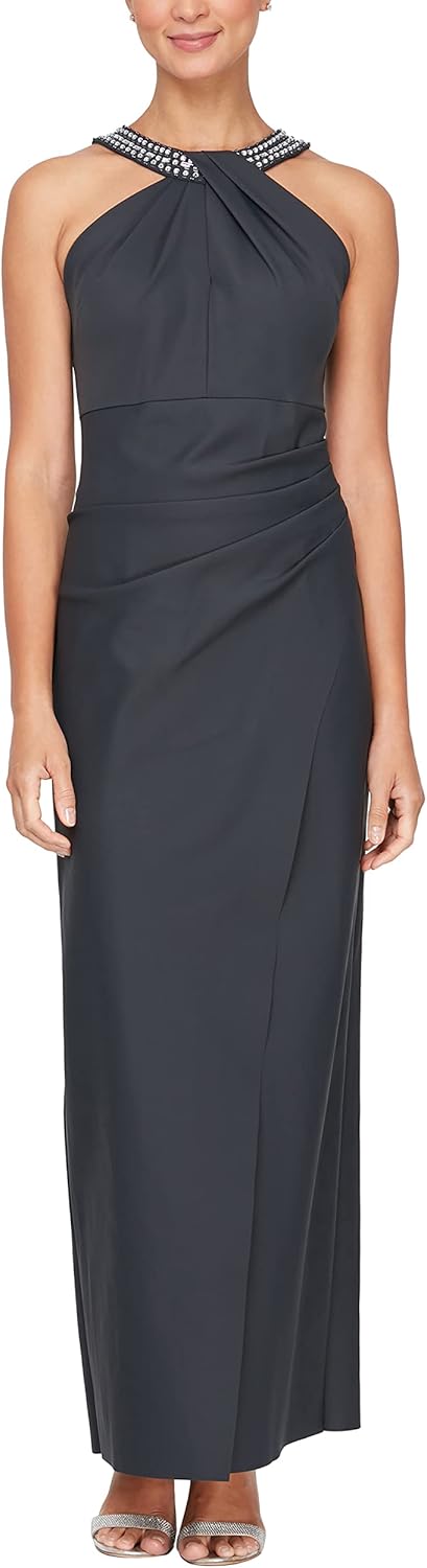 Alex Evenings Women's Slimming Long Side Ruched Mother of The Bride Dress W\/Cascade Ruffle Skirt (Petite and Regular Sizes) - Image 10