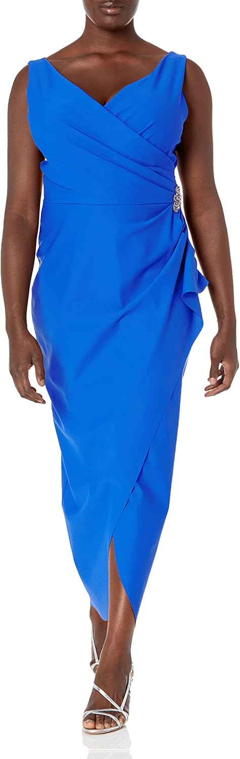 Alex Evenings Women's Slimming Long Side Ruched Mother of The Bride Dress W\/Cascade Ruffle Skirt (Petite and Regular Sizes) - Image 11