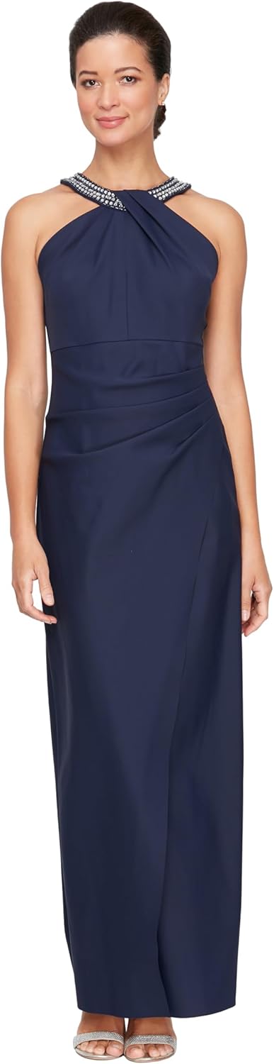 Alex Evenings Women's Slimming Long Side Ruched Mother of The Bride Dress W\/Cascade Ruffle Skirt (Petite and Regular Sizes) - Image 9