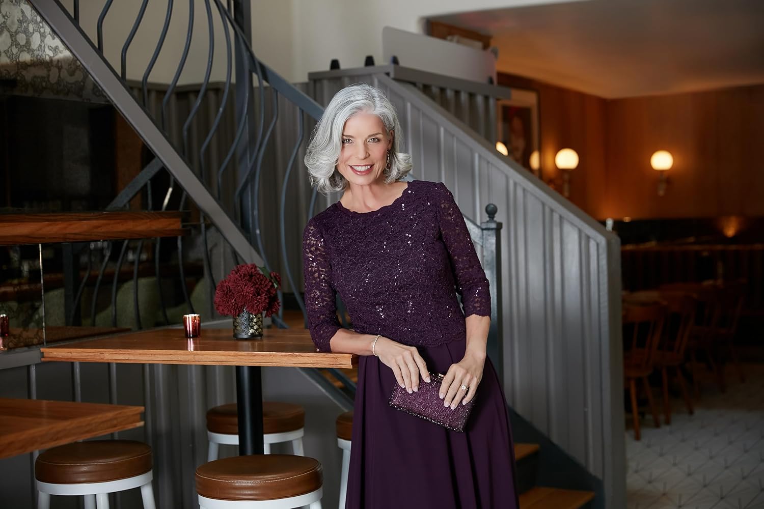 Alex Evenings Women's Tea Length Embroidered Bodice Mother of The Bride Gown, Wedding Guest Dress - Image 2