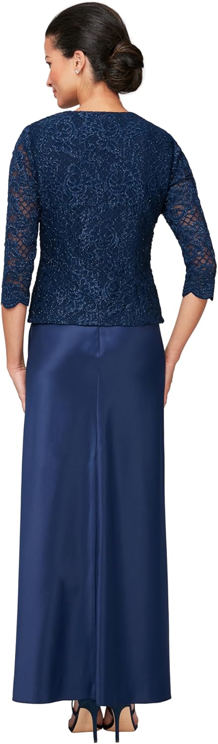 Alex Evenings Women's Two Piece Mother of The Bride Dress with Lace Jacket - Image 4